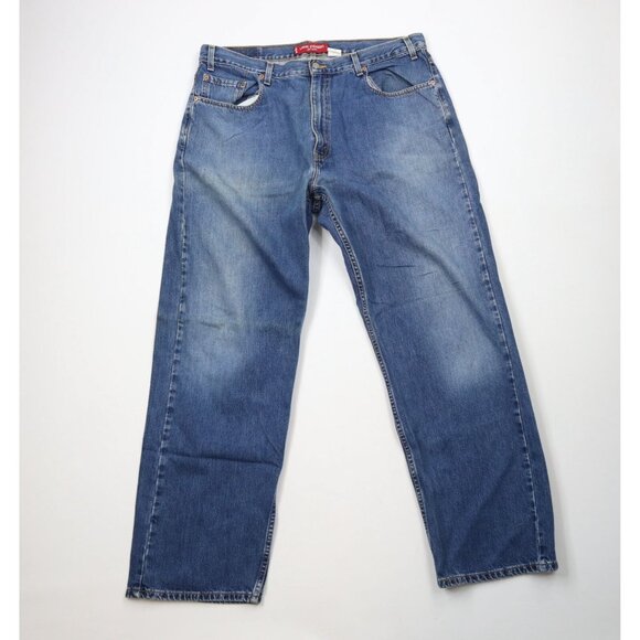 Vtg Y2K 2002 Levis 569 Mens 40x34 Distressed Loose Straight Wide Leg Denim Jeans
